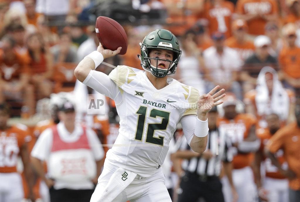 Eric Gay Baylor quarterback Charlie Brewer (12) throws against Texas during the first half of an NCAA college football game, Saturday, Oct. 13, 2018, in Austin, Texas. (AP Photo/Eric Gay)