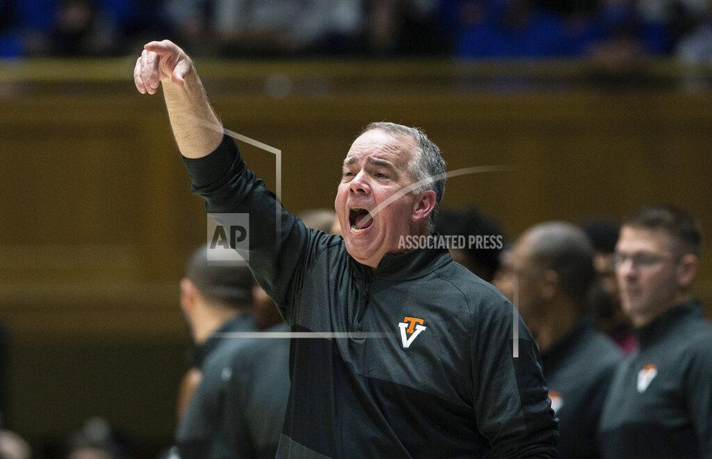 Ben Mckeown Virginia Tech head coach Mike Young directs his team during the second half of an NCAA college basketball game against Duke in Durham, N.C., Wednesday, Dec. 22, 2021. (AP Photo/Ben McKeown)
