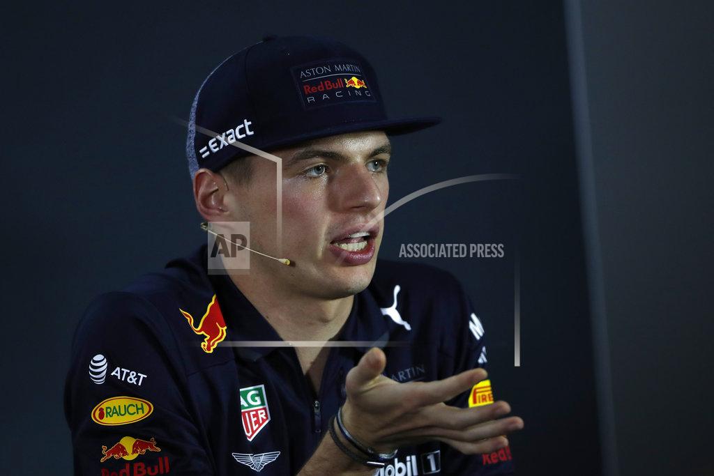 Hassan Ammar Red Bull driver Max Verstappen of the Netherlands speaks during a news conference at the Yas Marina racetrack in Abu Dhabi, United Arab Emirates, Thursday, Nov. 22, 2018. The Emirates Formula One Grand Prix will take place on Sunday. (AP Photo/Hassan Ammar)