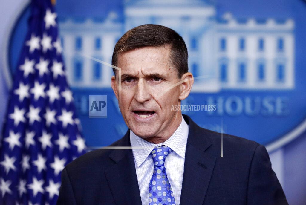 Carolyn Kaster FILE - In this Feb. 1, 2017 file photo, then-National Security Adviser Michael Flynn speaks during the daily news briefing at the White House, in Washington. A former federal judge appointed to review the Justice Department's motion to dismiss criminal charges against ex-national security Michael Flynn has found that the government's request should be denied because there is “clear evidence of a gross abuse of prosecutorial power.” Former U.S. District Judge John Gleeson says in a filing Wednesday that the government “has engaged in highly irregular conduct to benefit a political ally of the President.” (AP Photo/Carolyn Kaster, File)