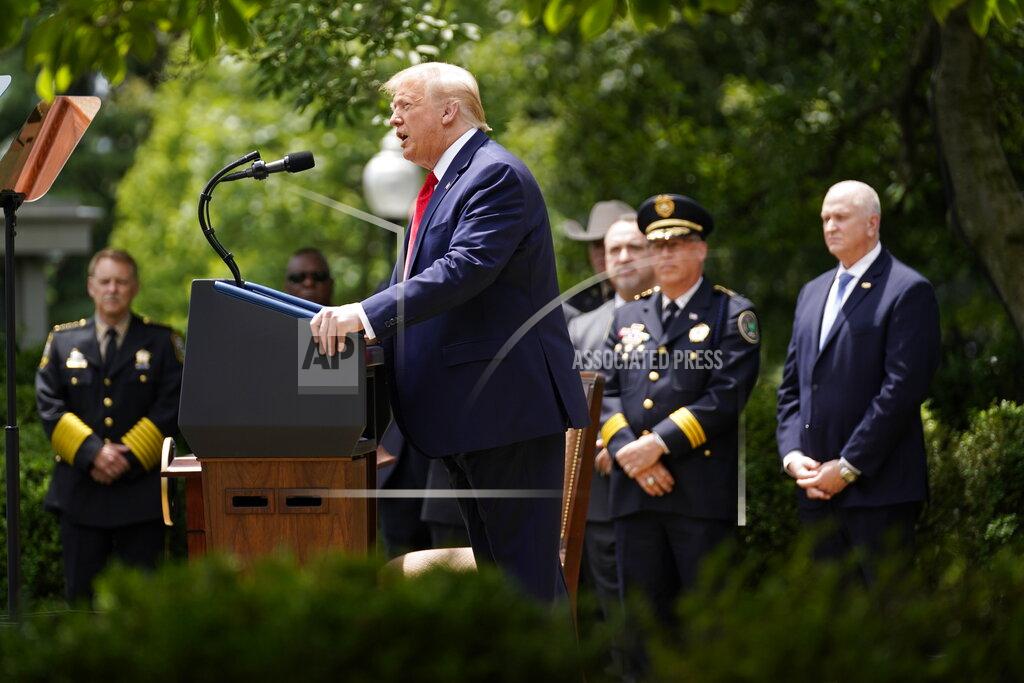 President Donald Trump speaks during an event on police reform, in the Rose Garden of the White House, Tuesday, June 16, 2020, in Washington. (AP Photo/Evan Vucci)