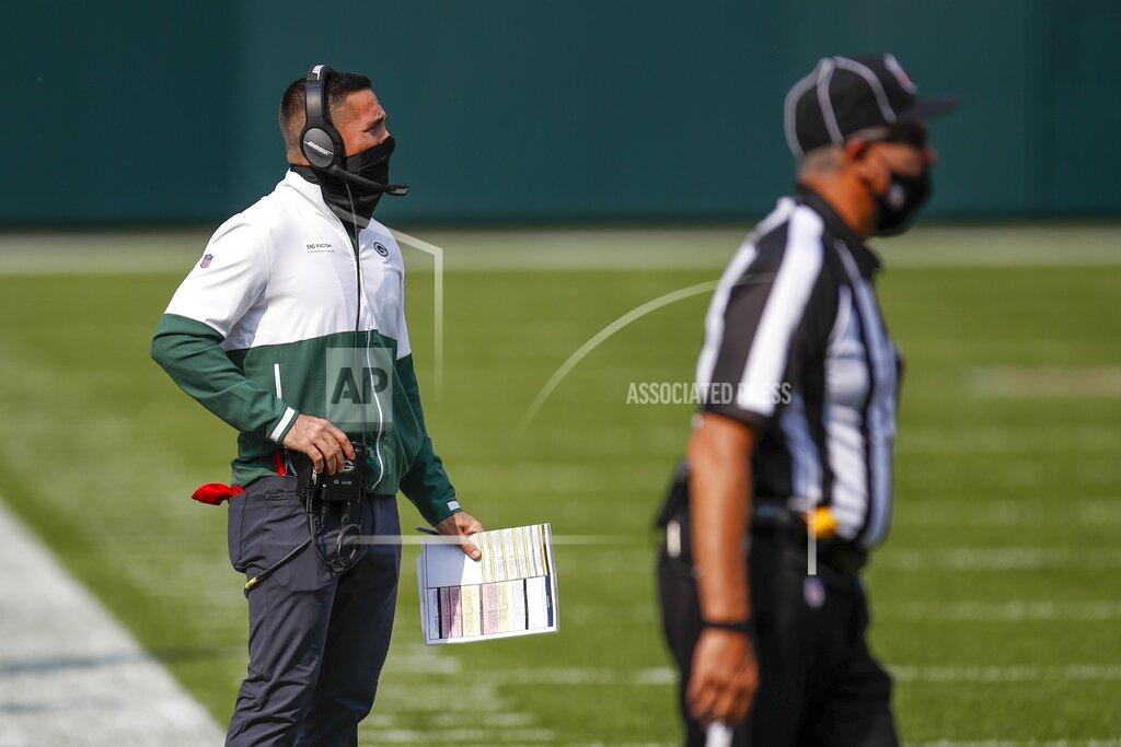 Matt Ludtke Green Bay Packers head coach Matt LaFleur watches during the second half of an NFL football game against the Detroit Lions Sunday, Sept. 20, 2020, in Green Bay, Wis. (AP Photo/Matt Ludtke)