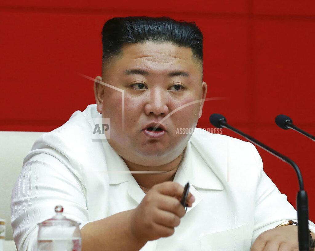 Uncredited In this photo provided by the North Korean government, North Korean leader Kim Jong Un speaks during a plenary meeting of the Workers’ Party in Pyongyang, North Korea, Wednesday, Aug. 19, 2020. North Korea has decided to hold a rare ruling party congress in January where leader Kim will announce a new five-year plan to develop the country’s dismal economy ravaged by U.S.-led sanctions and a global pandemic, state media said Thursday, Aug. 20, 2020. Independent journalists were not given access to cover the event depicted in this image distributed by the North Korean government. The content of this image is as provided and cannot be independently verified. (Korean Central News Agency/Korea News Service via AP)
