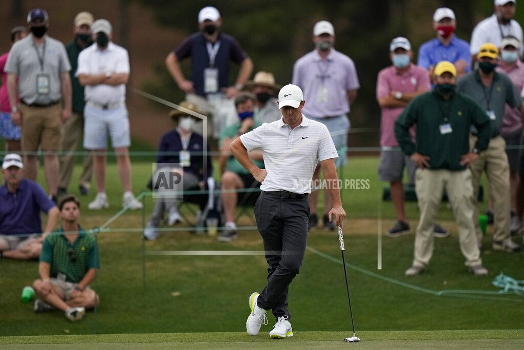 Matt Slocum Rory McIlroy, of Northern Ireland waits to putt on the 18th green during the second round of the Masters golf tournament on Friday, April 9, 2021, in Augusta, Ga. (AP Photo/Matt Slocum)