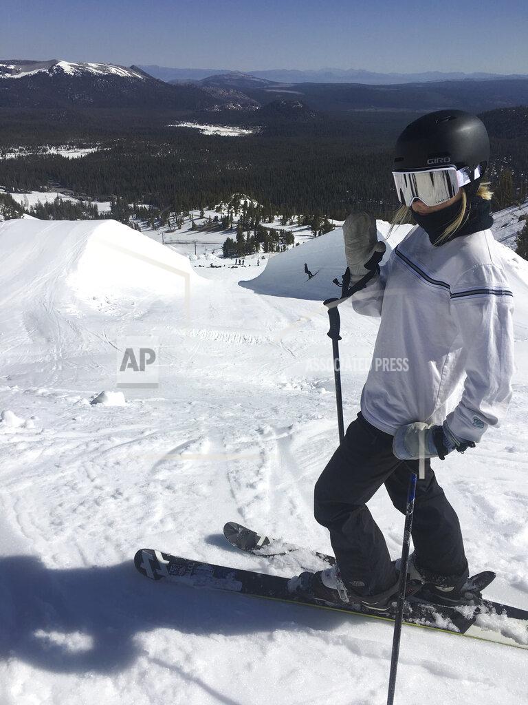 Marc Margulies Freestyle skier Carly Margulies trains on the halfpipe at Mammoth Mountain in Mammoth Lakes, Calif., May 30, 2017. Margulies is on her way to Beijing Games after going through not one or two or three but seven knee surgeries. Her latest procedure happened two months before the Winter Olympics. (Marc Margulies via AP)