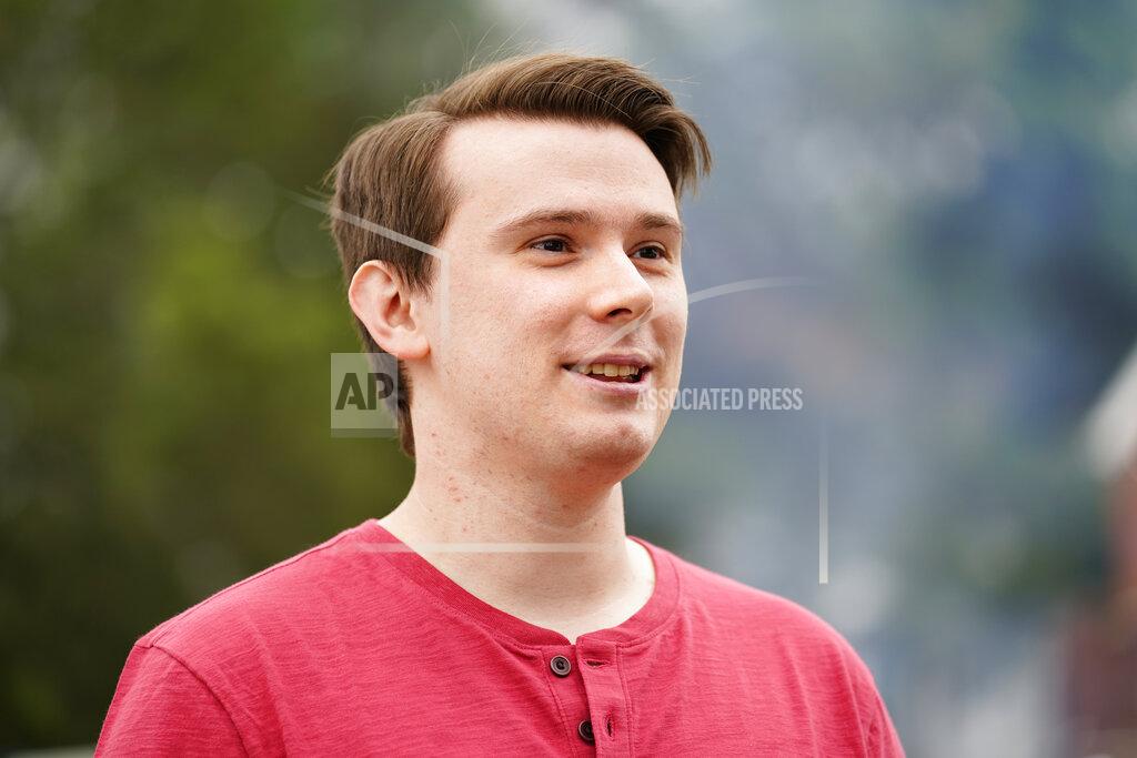 Matt Rourke Mark Shaffer attends the Edwardsville Pierogi Festival in Edwardsville, Pa., Friday, June 11, 2021. (AP Photo/Matt Rourke)