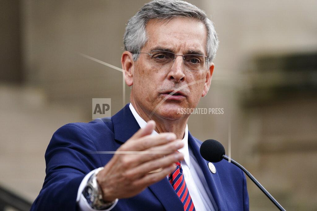 Brynn Anderson Georgia Secretary of State Brad Raffensperger speaks during a news conference on Wednesday, Nov. 11, 2020, in Atlanta. Georgia election officials have announced an audit of presidential election results that will trigger a full hand recount. (AP Photo/Brynn Anderson)