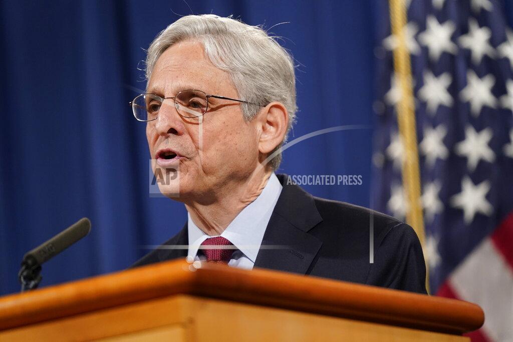 Patrick Semansky Attorney General Merrick Garland speaks during a news conference on voting rights at the Department of Justice in Washington, Friday, June 25, 2021. (AP Photo/Patrick Semansky)