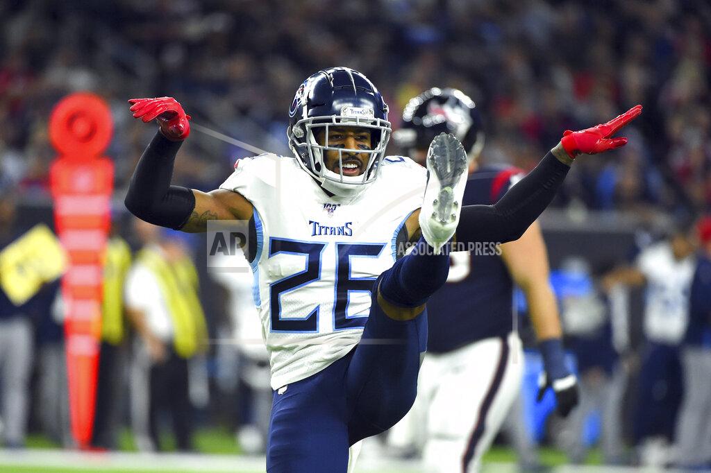 Eric Christian Smith Tennessee Titans cornerback Logan Ryan (26) celebrates after sacking Houston Texans quarterback AJ McCarron during the second half of an NFL football game Sunday, Dec. 29, 2019, in Houston. (AP Photo/Eric Christian Smith)