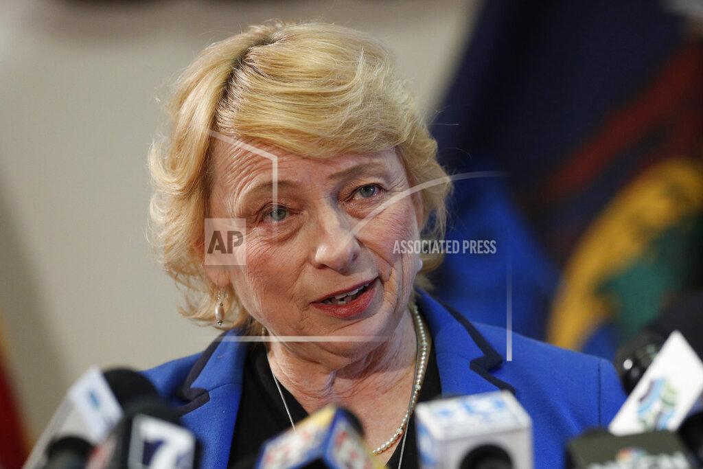 FILE-In this March 12, 2020 file photo, Maine Gov. Janet Mills speaks at a news conference at the State House in Augusta, Maine. Mills is scheduled to deliver her state of the budget address via a live video stream on Tuesday, Feb. 23, 2021. (AP Photo/Robert F. Bukaty, file)