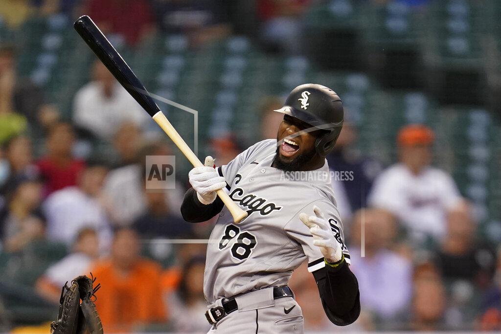 Paul Sancya Chicago White Sox's Luis Robert reacts to being hit by a pitch against the Detroit Tigers in the third inning of a baseball game in Detroit, Monday, Sept. 20, 2021. (AP Photo/Paul Sancya)