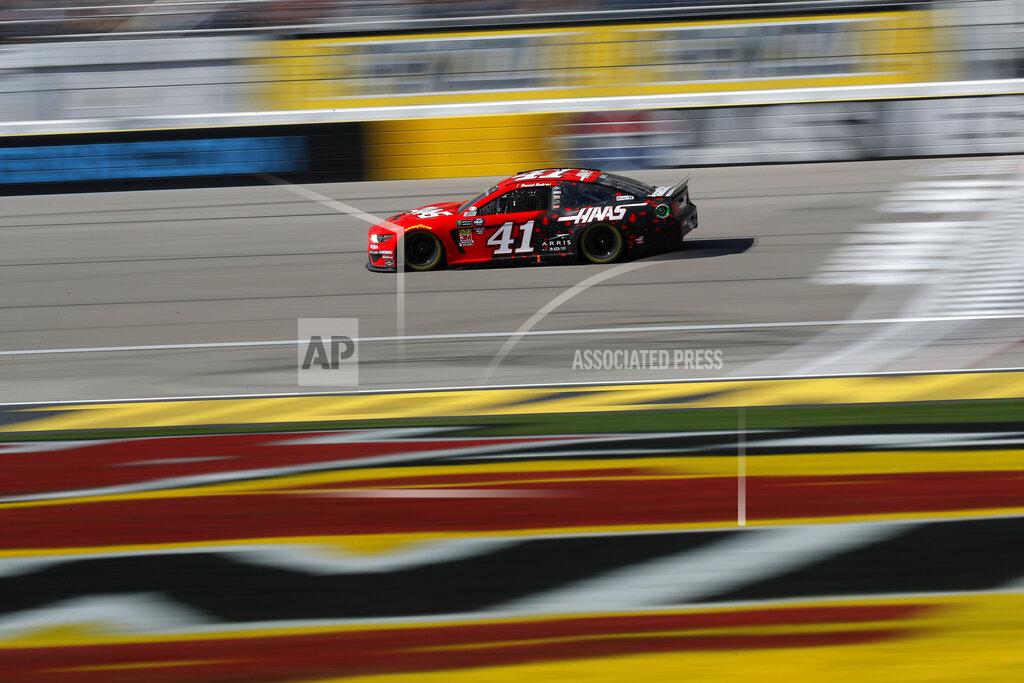 John Locher Daniel Suarez drives during a NASCAR Cup Series auto race at the Las Vegas Motor Speedway, Sunday, March 3, 2019, in Las Vegas. (AP Photo/John Locher)