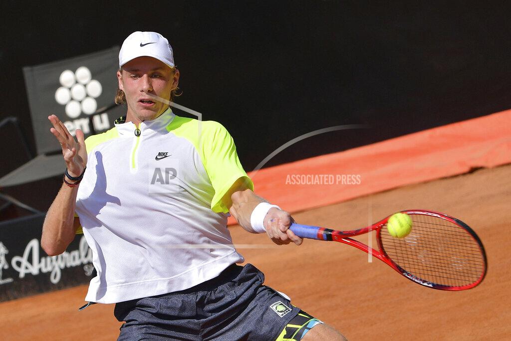 Alfredo Falcone Canada's Denis Shapovalov returns the ball to Spain's Pedro Martinez during their Italian Open tennis tournament in Rome, Thursday, Sept. 17, 2020. (Alfredo Falcone/LaPresse via AP)