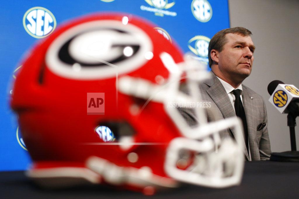 Joshua L. Jones Georgia coach Kirby Smart speaks with the media one day before the Southeastern Conference Championship NCAA college football game against Alabama in Atlanta, Friday, Nov. 30, 2018. (Joshua L. Jones/Athens Banner-Herald via AP)