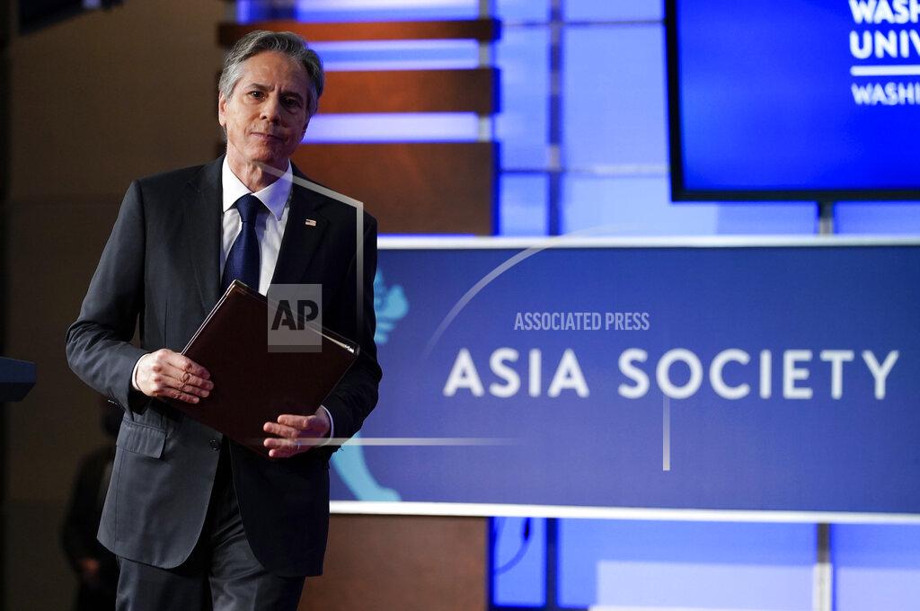 Carolyn Kaster Secretary of State Antony Blinken walks from the podium after speaking at George Washington University in Washington, Thursday, May 26, 2022, outlining the administration's policy toward China at an event hosted by the Asia Society. (AP Photo/ Carolyn Kaster)