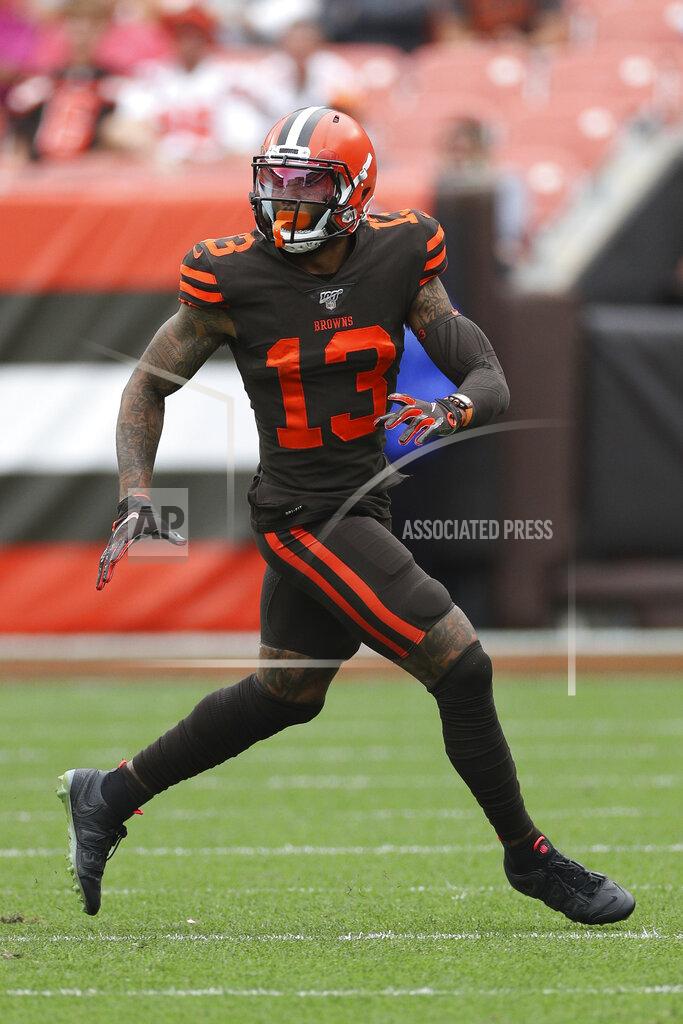 Margaret Bowles Cleveland Browns wide receiver Odell Beckham (13) runs a passing route in an NFL game against the Tennessee TitansSunday, Sept. 8, 2019, in Cleveland. (Margaret Bowles via AP)