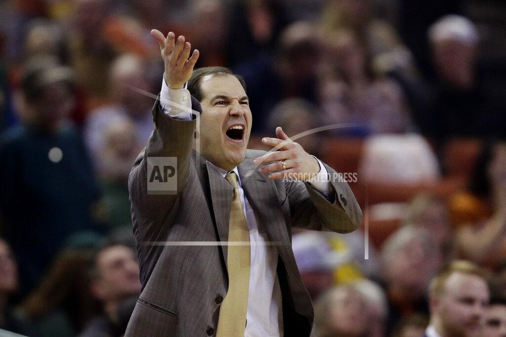 Eric Gay Baylor head coach Scott Drew argues a call during the first half of an NCAA college basketball game against Texas, Monday, Feb. 10, 2020, in Austin, Texas. (AP Photo/Eric Gay)