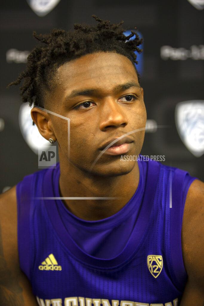 D. Ross Cameron Washington's Nahziah Carter speaks during the Pac-12 NCAA college basketball media day Tuesday, Oct. 8, 2019 in San Francisco. (AP Photo/D. Ross Cameron)