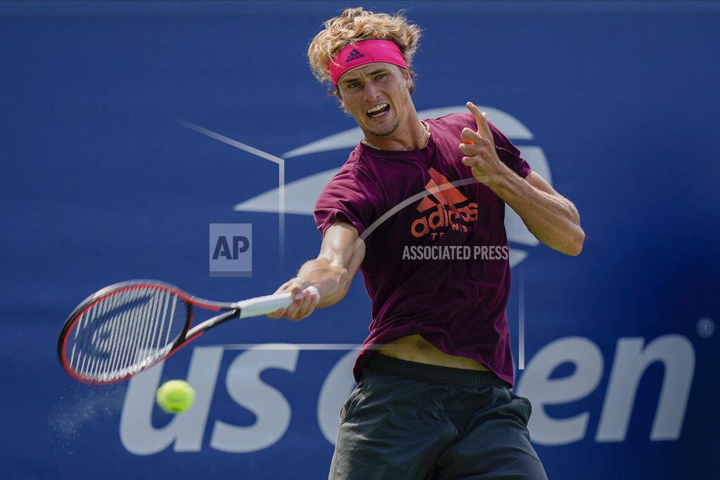 Frank Franklin Ii FILE - In this Friday, Aug. 21, 2020, file photo, Germany's Alexander Zverev returns a shot during a practice session at the Western & Southern Open tennis tournament in New York. Zverev is scheduled to play in the U.S. Open, scheduled for Aug. 31-Sept. 13, 2020.(AP Photo/Frank Franklin II, File)