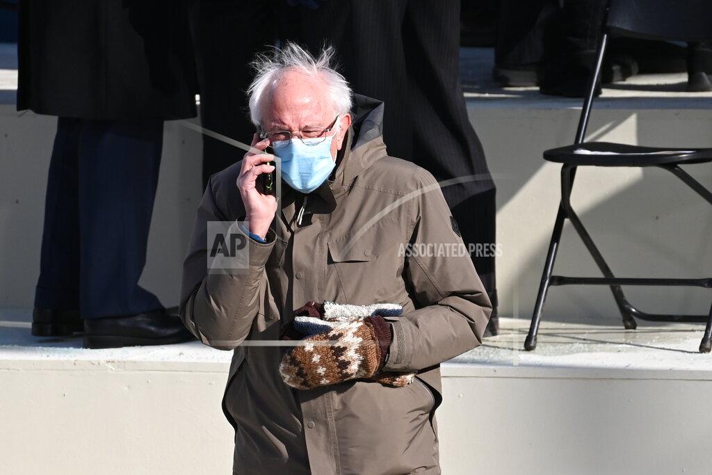 Saul Loeb Vermont Senator Bernie Sanders arrives for the 59th Presidential Inauguration at the U.S. Capitol for President-elect Joe Biden in Washington, Wednesday, Jan. 20, 2021. (Saul Loeb/Pool Photo via AP)