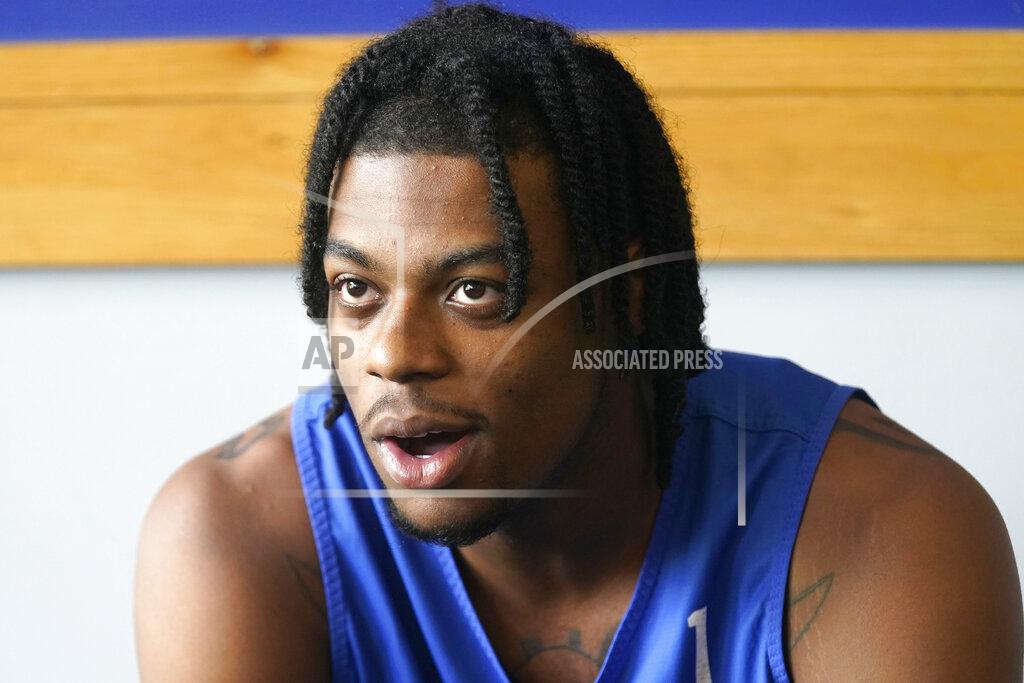 Gerry Broome Duke guard Trevor Keels speaks with reporters during the team's NCAA college basketball media day in Durham, N.C., Tuesday, Sept. 28, 2021. (AP Photo/Gerry Broome)