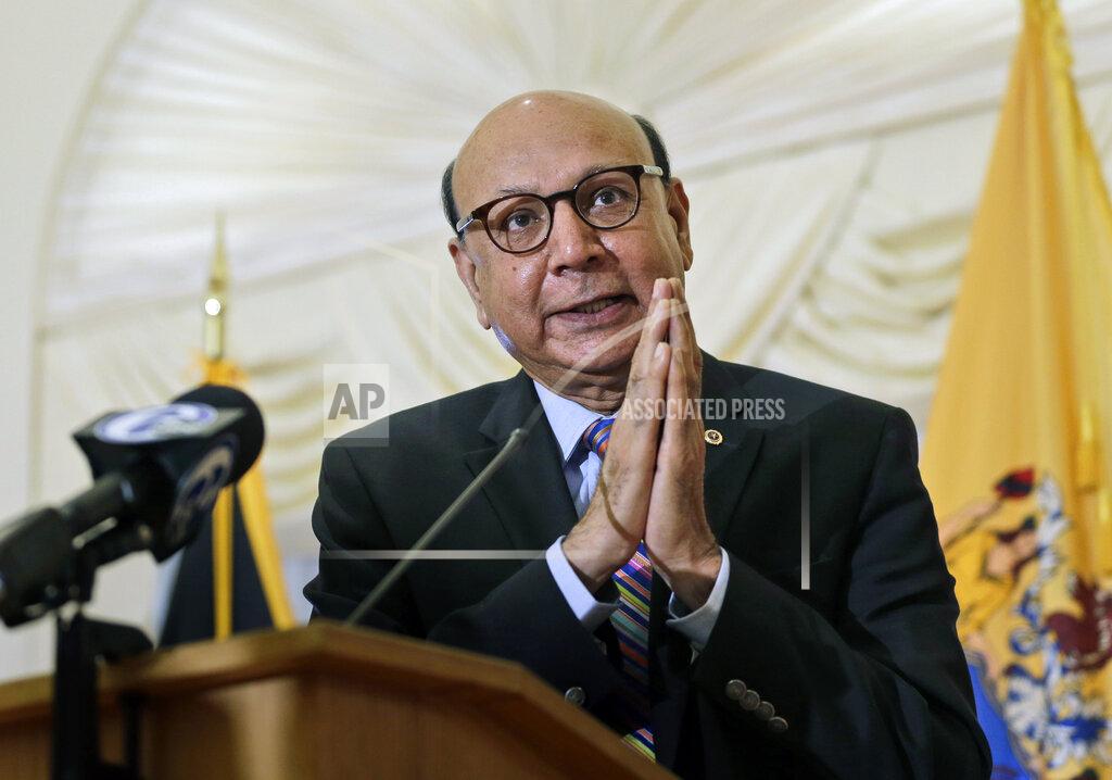 Seth Wenig FILE - Khizr Khan speaks at an event in Collingswood, N.J., Oct. 26, 2017. President Joe Biden will present the nation’s highest civilian honor, the Presidential Medal of Freedom, to 17 people, at the White House next week. (AP Photo/Seth Wenig, FIle)