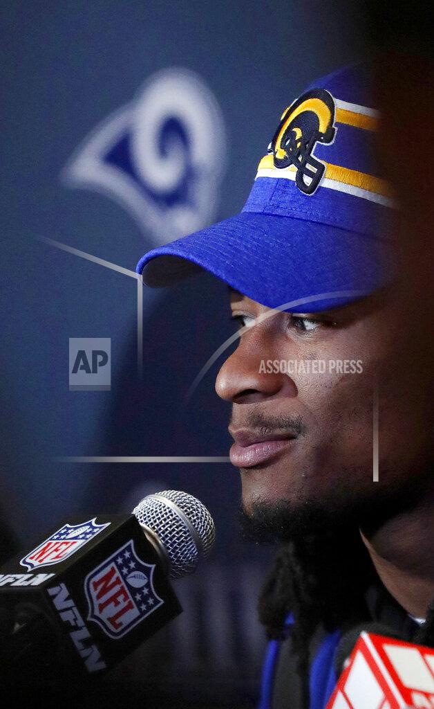 John Bazemore Los Angeles Rams running back Todd Gurley speaks during a news conference Tuesday, Jan. 29, 2019, in Atlanta, ahead of the NFL Super Bowl 53 football game (AP Photo/John Bazemore)