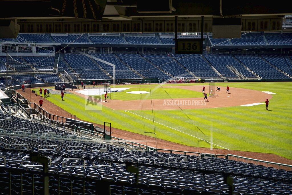Andrew Harnik Washington Nationals hold their first training camp work out at Nationals Stadium, Friday, July 3, 2020, in Washington. (AP Photo/Andrew Harnik)