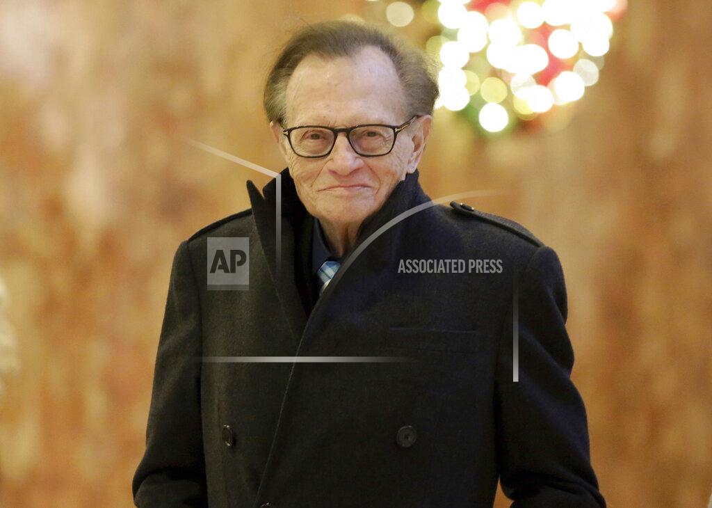Richard Drew FILE - In this Dec. 1, 2016 file photo, Larry King arrives at Trump Tower in New York. King, who interviewed presidents, movie stars and ordinary Joes during a half-century in broadcasting, has died at age 87. Ora Media, the studio and network he co-founded, tweeted that King died Saturday, Jan. 23, 2021 morning at Cedars-Sinai Medical Center in Los Angeles. (AP Photo/Richard Drew, File)