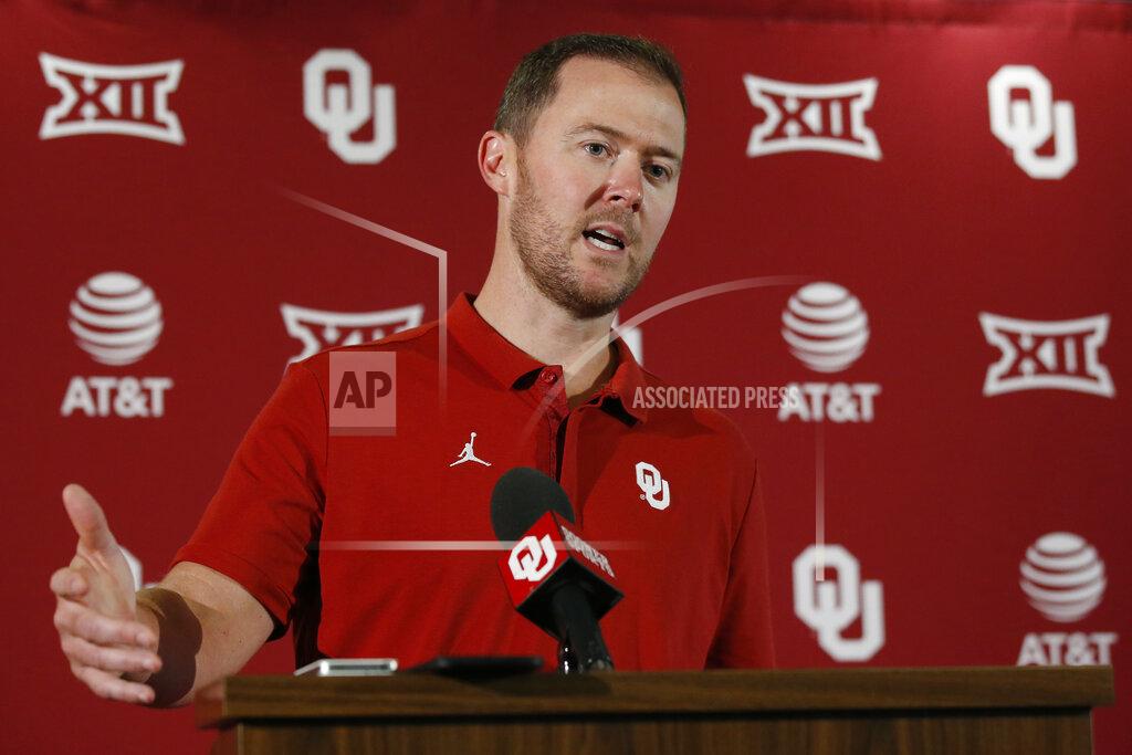 Sue Ogrocki Oklahoma head coach Lincoln Riley answers a question during an NCAA college football media day news conference in Norman, Okla., Friday, Aug. 2, 2019. Riley has done everything his first two years as Oklahoma's coach, including coaching two Heisman winners, but he has not won a national title. (AP Photo/Sue Ogrocki)