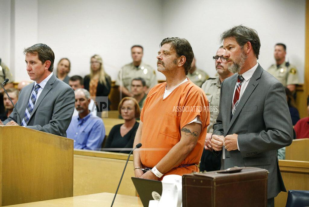 Jerry Mcbride FILE - In this Aug. 15, 2017 file photo, Mark Redwine makes his first appearance in district court in Durango, Colo. Opening statements are expected sometime Monday, June 21, 2021, in the delayed trial of a man accused of killing his 13-year-old son in southwest Colorado nearly a decade ago. Dylan Redwine disappeared during a court ordered Thanksgiving visit in 2012 and his remains were later found. (Jerry McBride/The Durango Herald via AP, File)