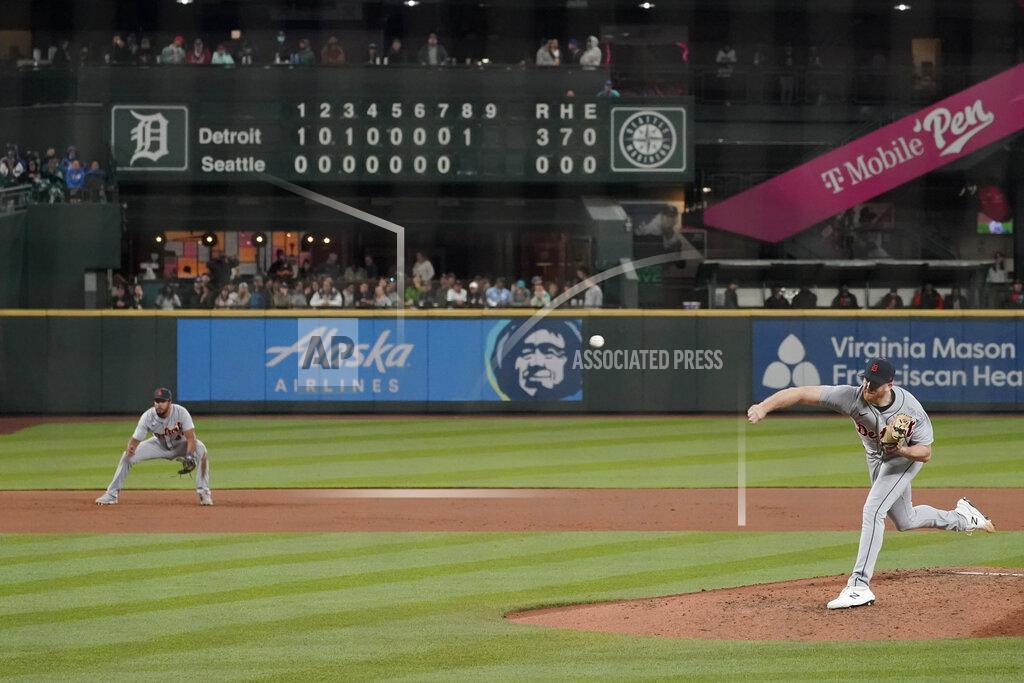 Ted S. Warren Detroit Tigers starting pitcher Spencer Turnbull throws to a Seattle Mariners batter during the eighth inning of a baseball game Tuesday, May 18, 2021, in Seattle. (AP Photo/Ted S. Warren)