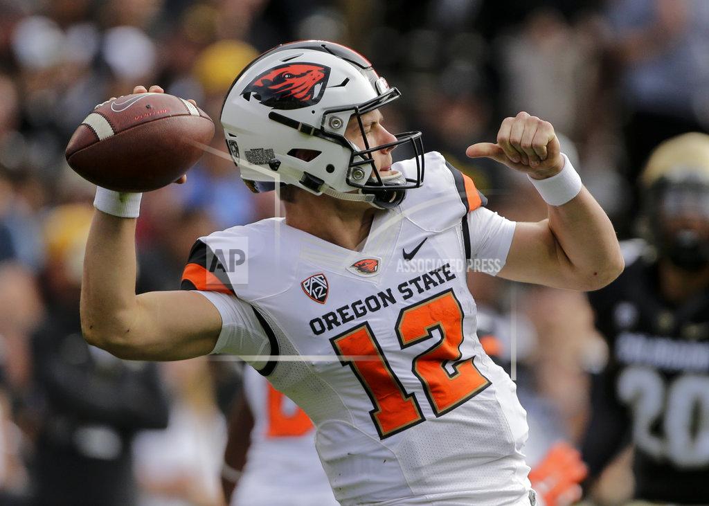 Jack Dempsey Oregon State quarterback Jack Colletto (12) looks to pass against Colorado during the first half of an NCAA college football game, Saturday, Oct. 27, 2018, in Boulder, Colo. (AP Photo/Jack Dempsey)