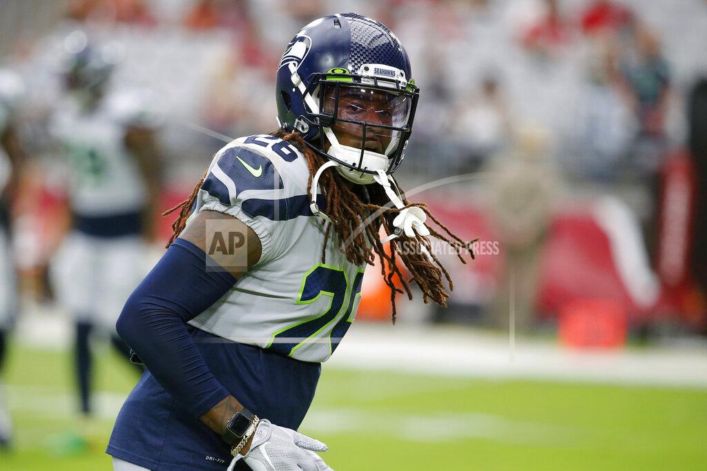 Rick Scuteri FILE - In this Sept. 29, 2019, file photo, Seattle Seahawks cornerback Shaquill Griffin (26) is shownduring an NFL football game against the Arizona Cardinals, in Glendale, Ariz. Griffin was so disappointed by his second NFL season he changed his entire offseason routine. Slimmer and faster, the Seahawks cornerback has been excellent through four games and will get another major test on Thursday against the Rams. (AP Photo/Rick Scuteri, File)