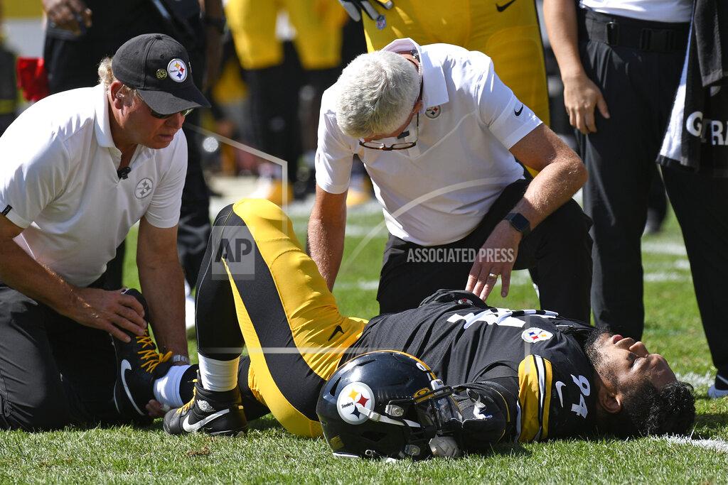 Don Wright Pittsburgh Steelers defensive end Tyson Alualu (94) is tended to by a team doctor after being injured during the first half of an NFL football game against the Las Vegas Raiders in Pittsburgh, Sunday, Sept. 19, 2021. (AP Photo/Don Wright)