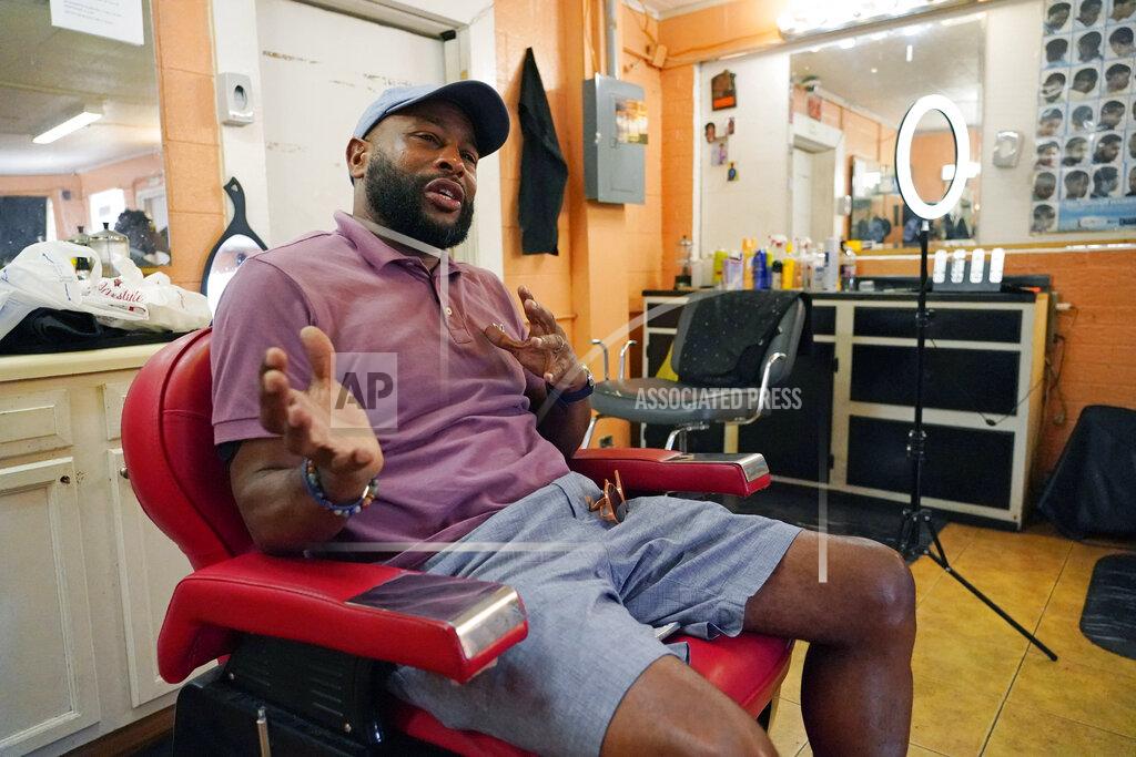 Rogelio V. Solis Terrance Key, a long-time friend of Ronald Greene, speaks of their younger days at a barber shop in Bastrop, La., Wednesday, Aug. 4, 2021. Greene died following a beating by Louisiana State Police on May 10, 2019 after a high speed pursuit that ended in a crash. “These are tactics they’ve been using forever and we’re tired of it,” says Key, an Army veteran who grew up with Greene in northern Louisiana. “They’ve been getting away with this s--- for so long.” (AP Photo/Rogelio V. Solis)