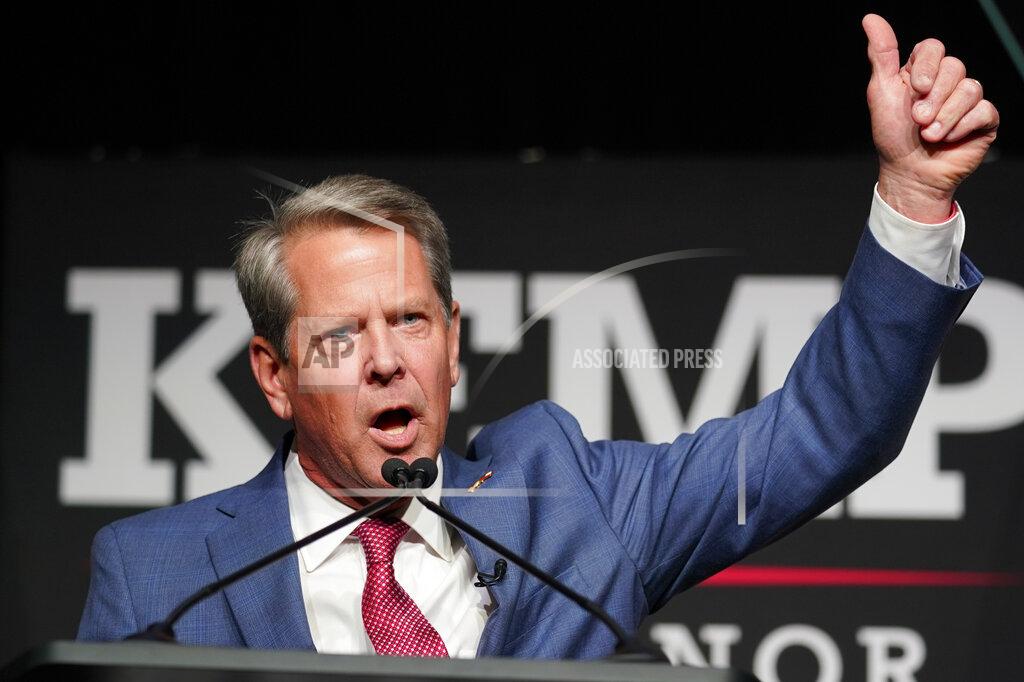 John Bazemore FILE - Republican Gov. Brian Kemp waves to supporters during an election night watch party, May 24, 2022, in Atlanta. Kemp easily turned back a GOP primary challenge Tuesday from former Sen. David Perdue, who was backed by former President Donald Trump. (AP Photo/John Bazemore, File)