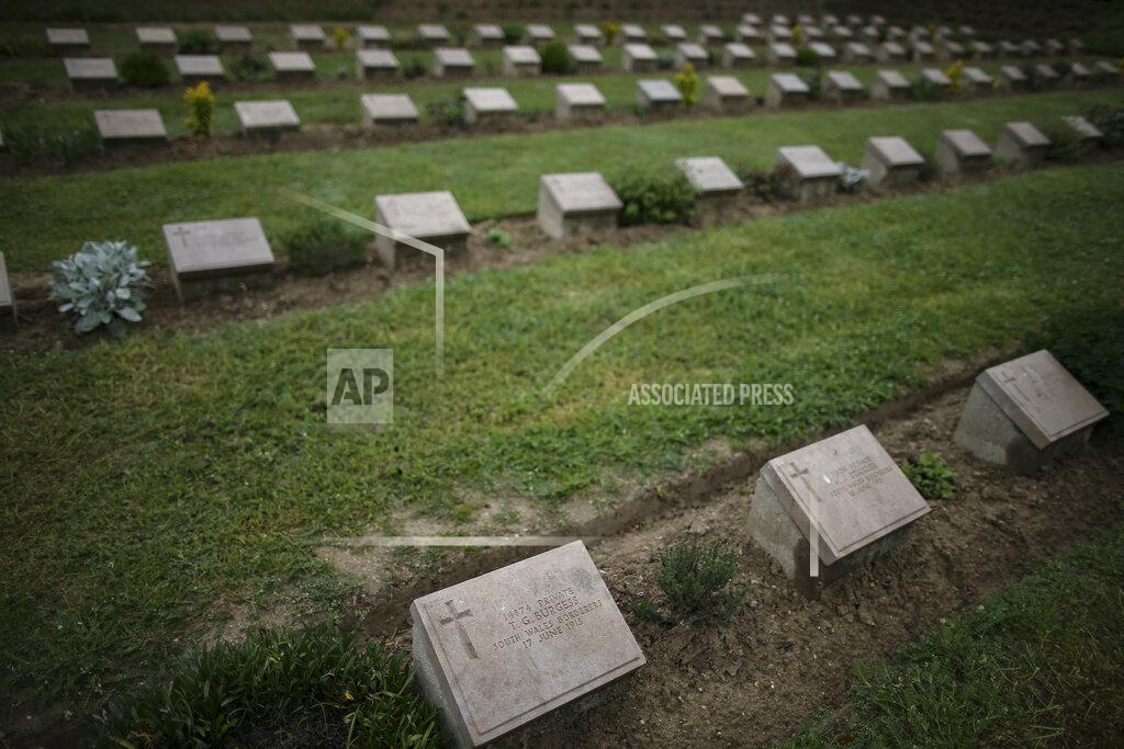 Emrah Gurel A view of the Twelve Tree Copse Cemetery, in Canakkale, Turkey, Saturday, April 24, 2021, a day ahead of the 106th anniversary of the Gallipoli Campaign. The Gallipoli Campaign of 1915 by Allied forces aimed to take control of the peninsula to weaken the Ottoman Empire. The campaign failed and Allied forces withdrew after eight months of fighting on the ground and some 250,000 casualties on both sides. The memorials were kept small due to the COVID-19 pandemic..(AP Photo/Emrah Gurel)