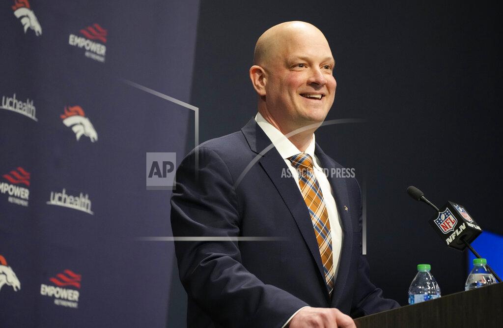 David Zalubowski Denver Broncos new head coach Nathaniel Hackett speaks during a news conference Friday, Jan. 28, 2022, at the NFL football team's headquarters in Englewood, Colo. (AP Photo/David Zalubowski)