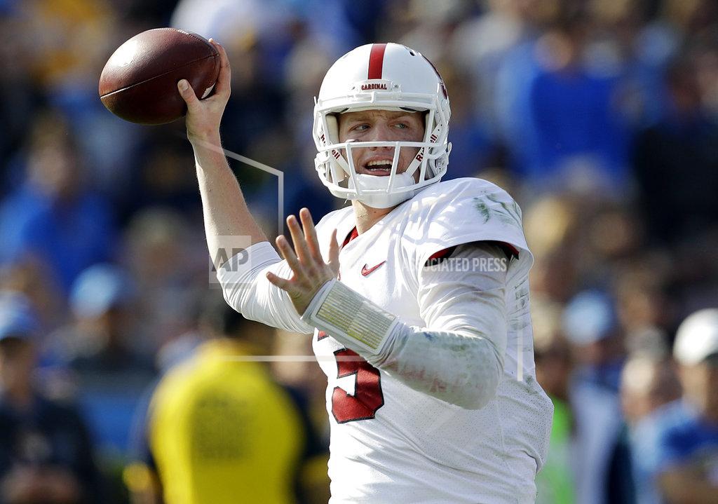 Marcio Jose Sanchez Stanford quarterback K.J. Costello throws against UCLA during the first half of an NCAA college football game Saturday, Nov. 24, 2018, in Pasadena, Calif. (AP Photo/Marcio Jose Sanchez)