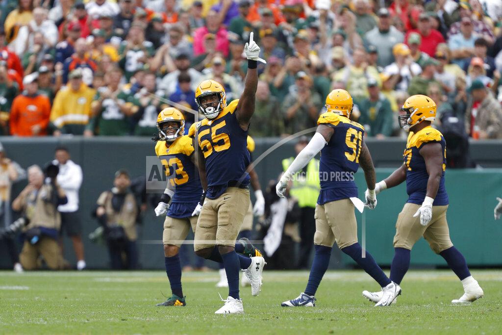 Matt Ludtke Green Bay Packers outside linebacker Za'Darius Smith celebrates after sacking Denver Broncos quarterback Joe Flacco during the first half of an NFL football game Sunday, Sept. 22, 2019, in Green Bay, Wis. (AP Photo/Matt Ludtke)