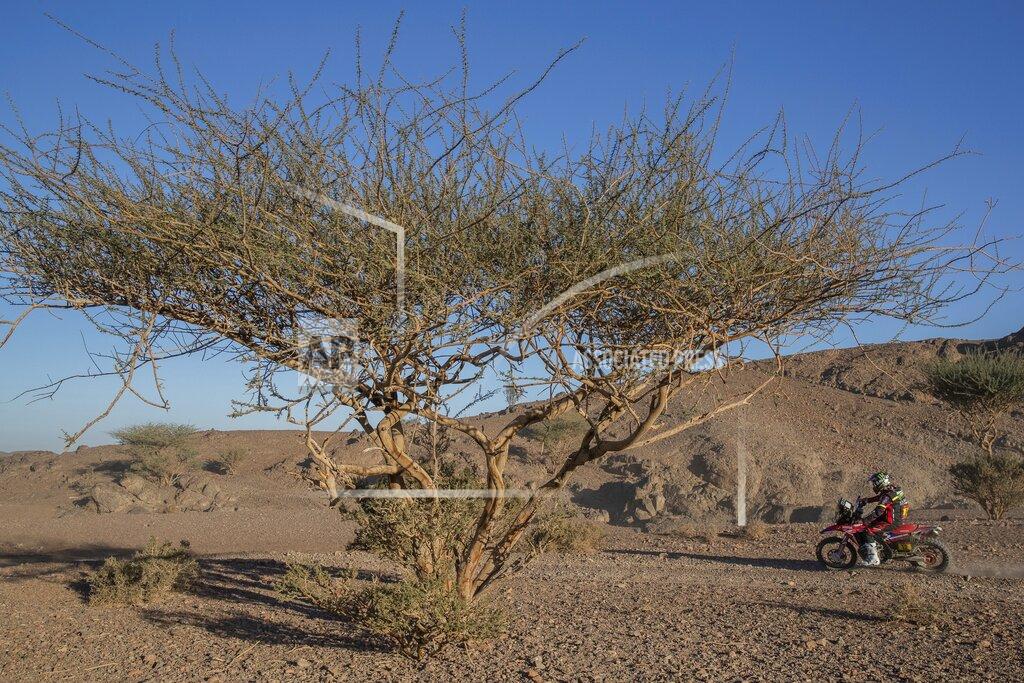 Bernat Armangue Joan Barreda of Spain rides his Honda motorbike during stage two of the Dakar Rally, between Al Wajh and Neom, Saudi Arabia, Monday, Jan. 6, 2020. (AP Photo/Bernat Armangue)
