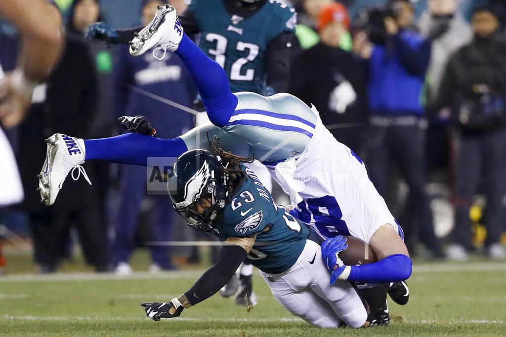 Michael Perez Philadelphia Eagles cornerback Avonte Maddox (29) brings down Dallas Cowboys tight end Jason Witten during the first half of an NFL football game Sunday, Dec. 22, 2019, in Philadelphia. (AP Photo/Michael Perez)