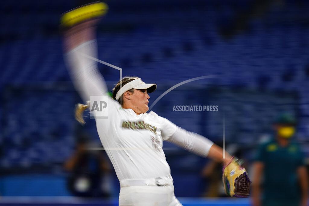 Matt Slocum Mexico's Dallas Escobedo pitches during a softball game against Australia at the 2020 Summer Olympics, Monday, July 26, 2021, in Yokohama, Japan. (AP Photo/Matt Slocum)