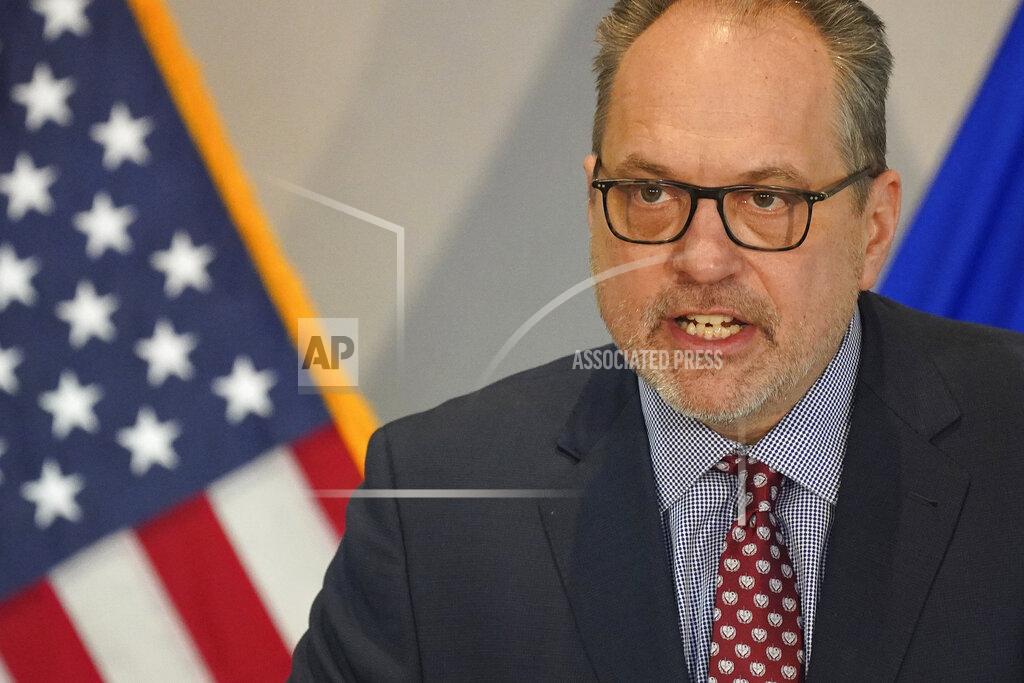 Anthony Souffle Minnesota Management and Budget Commissioner Jim Schowalter speaks during a news conference to debut the state budget plan for the next two years Tuesday, Jan. 26, 2021 at the Department of Revenue building in St. Paul, Minn. (Anthony Souffle/Star Tribune via AP)
