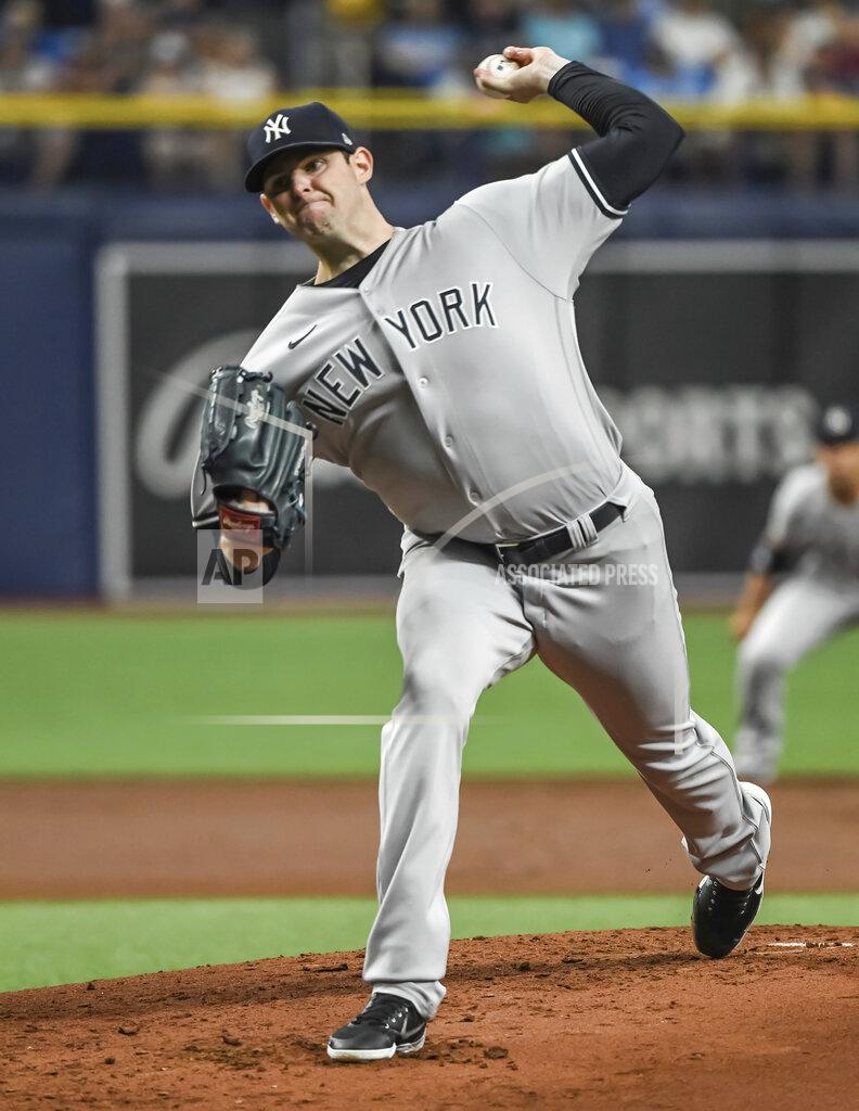 Steve Nesius New York Yankees starter Jordan Montgomery pitches to a Tampa Bay Rays batter during the first inning of a baseball game Tuesday, July 27, 2021, in St. Petersburg, Fla. (AP Photo/Steve Nesius)