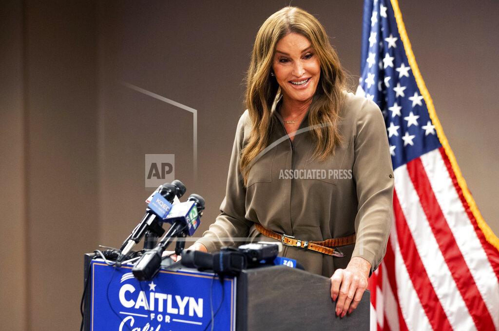 Noah Berger FILE — In this July 9, 2021, file photo Caitlyn Jenner, a Republican candidate for California governor, speaks during a news conference in Sacramento, Calif. Jenner is among the more than three dozen people who filed the required paperwork to run in the Sept. 14 recall election that could remove Gov. Gavin Newsom from office. (AP Photo/Noah Berger, File)