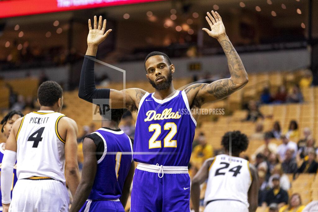 L.g. Patterson Paul Quinn's Quintin Hudson holds his hands in the air after being called for a foul during the second half of an NCAA college basketball game against Missouri Monday, Nov. 29, 2021, in Columbia, Mo. Missouri won 91-59. (AP Photo/L.G. Patterson)