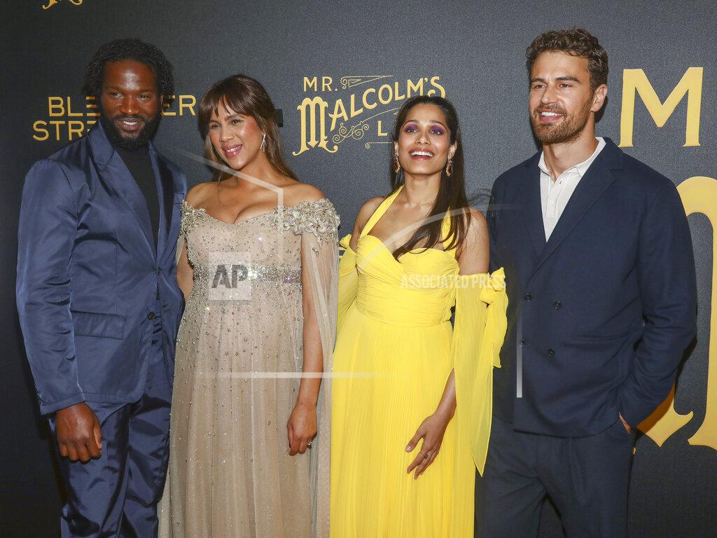 Andy Kropa Actors Sope Dirisu, from left, Zawe Ashton, Freida Pinto and Theo James attend the premiere of "Mr. Malcolm's List" at the DGA New York Theater on Wednesday, June 29, 2022, in New York. (Photo by Andy Kropa/Invision/AP)