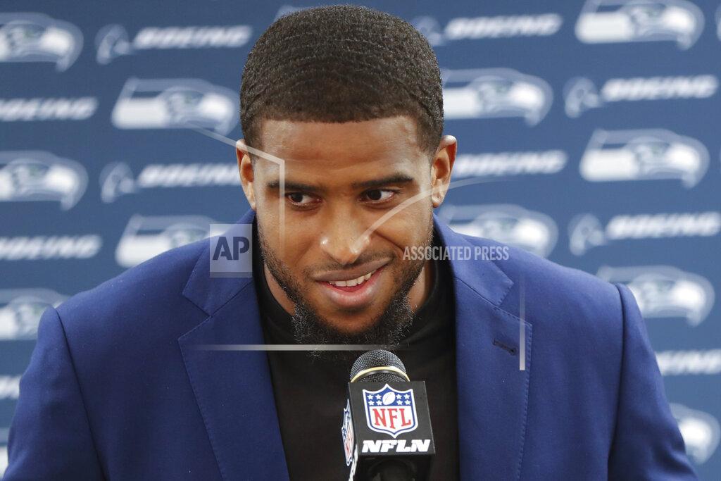 Don Wright Seattle Seahawks middle linebacker Bobby Wagner talks to reporters during a news conference after an NFL football game against the Pittsburgh Steelers, Sunday, Sept. 15, 2019, in Pittsburgh. The Seahawks defeated the Steelers 28-26. (AP Photo/Don Wright)